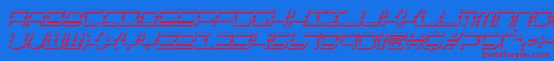 フォントQuickquickShadowItalcondensed – 赤い文字の青い背景