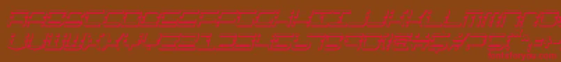 QuickquickShadowItalcondensed-Schriftart – Rote Schriften auf braunem Hintergrund