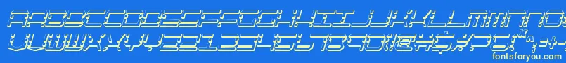 フォントQuickquickShadowItalcondensed – 黄色の文字、青い背景