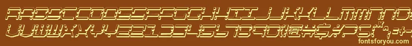 フォントQuickquickShadowItalcondensed – 黄色のフォント、茶色の背景