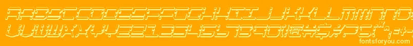 Шрифт QuickquickShadowItalcondensed – жёлтые шрифты на оранжевом фоне