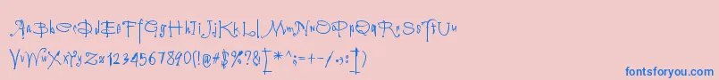 Vampyriqua Font – Blue Fonts on Pink Background