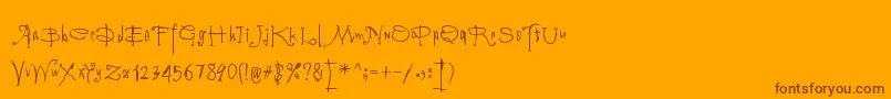 Vampyriqua-fontti – ruskeat fontit oranssilla taustalla