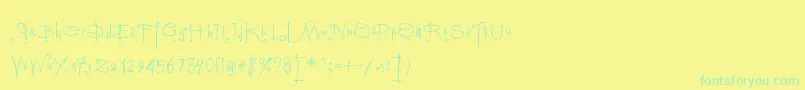 Vampyriqua Font – Green Fonts on Yellow Background