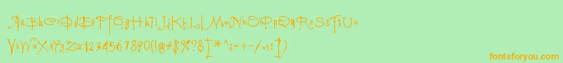 Vampyriqua Font – Orange Fonts on Green Background