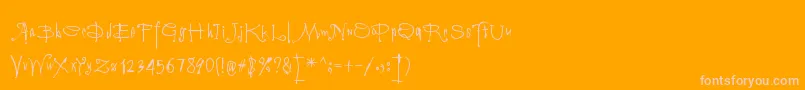 Vampyriqua-Schriftart – Rosa Schriften auf orangefarbenem Hintergrund