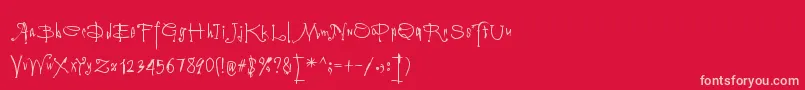 Vampyriqua-fontti – vaaleanpunaiset fontit punaisella taustalla