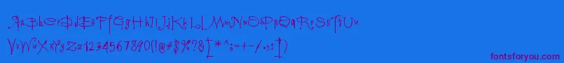 Vampyriqua-fontti – violetit fontit sinisellä taustalla