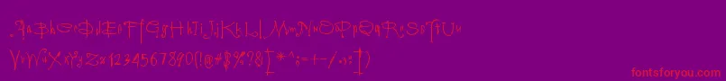 フォントVampyriqua – 紫の背景に赤い文字
