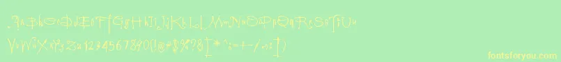 Шрифт Vampyriqua – жёлтые шрифты на зелёном фоне