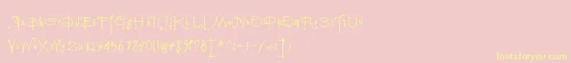 Vampyriqua Font – Yellow Fonts on Pink Background