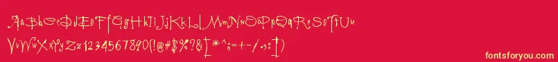 Vampyriqua Font – Yellow Fonts on Red Background