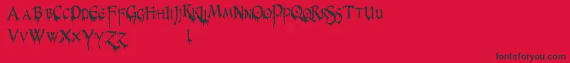 PrUncialCreepyNarrow Font – Black Fonts on Red Background