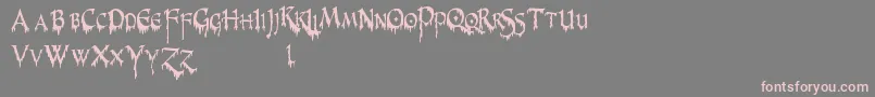 PrUncialCreepyNarrow Font – Pink Fonts on Gray Background