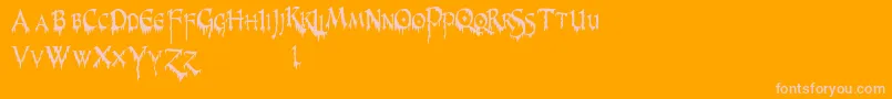 PrUncialCreepyNarrow Font – Pink Fonts on Orange Background