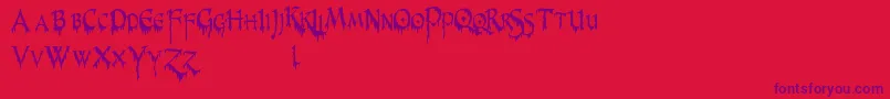 PrUncialCreepyNarrow Font – Purple Fonts on Red Background