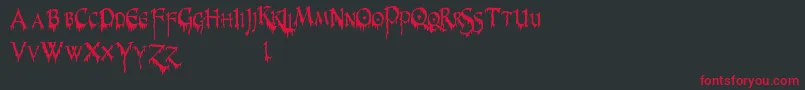 PrUncialCreepyNarrow Font – Red Fonts on Black Background