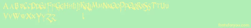 PrUncialCreepyNarrow Font – Yellow Fonts on Green Background