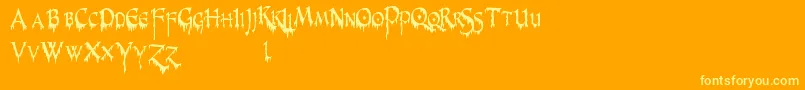 PrUncialCreepyNarrow Font – Yellow Fonts on Orange Background