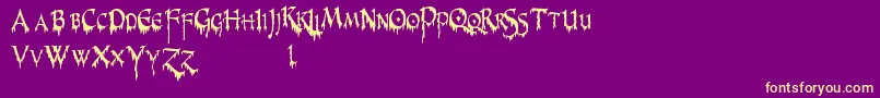 PrUncialCreepyNarrow Font – Yellow Fonts on Purple Background