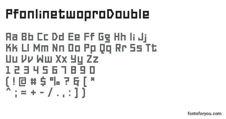 Шрифт PfonlinetwoproDouble – алфавит, цифры, специальные символы