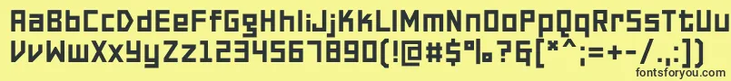 PfonlinetwoproDouble Font – Black Fonts on Yellow Background