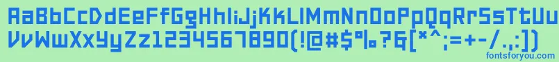 PfonlinetwoproDouble Font – Blue Fonts on Green Background