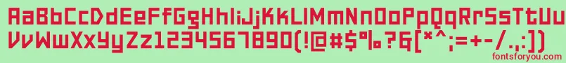 PfonlinetwoproDouble Font – Red Fonts on Green Background