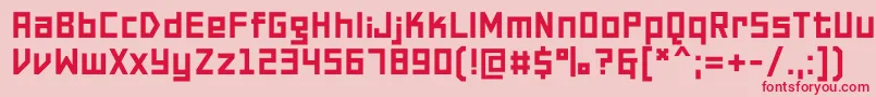 Fonte PfonlinetwoproDouble – fontes vermelhas em um fundo rosa