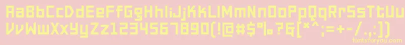 Fonte PfonlinetwoproDouble – fontes amarelas em um fundo rosa