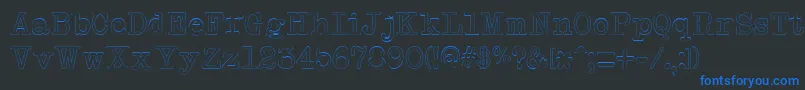 NeobulletinOutline Font – Blue Fonts on Black Background