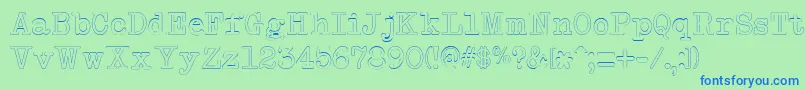 NeobulletinOutline Font – Blue Fonts on Green Background