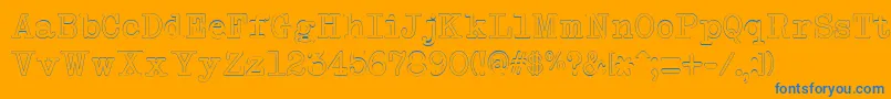 NeobulletinOutline Font – Blue Fonts on Orange Background