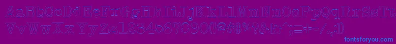 NeobulletinOutline-Schriftart – Blaue Schriften auf violettem Hintergrund