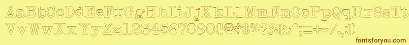 NeobulletinOutline Font – Brown Fonts on Yellow Background