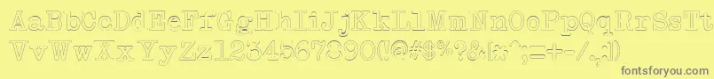 NeobulletinOutline Font – Gray Fonts on Yellow Background
