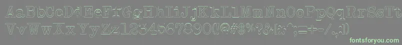 NeobulletinOutline-Schriftart – Grüne Schriften auf grauem Hintergrund