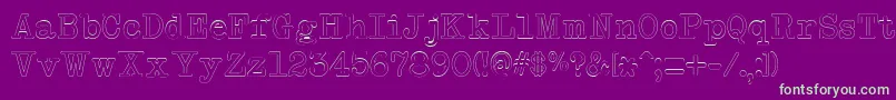 NeobulletinOutline Font – Green Fonts on Purple Background