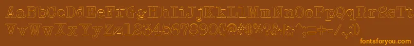 NeobulletinOutline Font – Orange Fonts on Brown Background