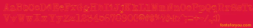 NeobulletinOutline Font – Orange Fonts on Red Background