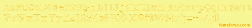 NeobulletinOutline Font – Orange Fonts on Yellow Background