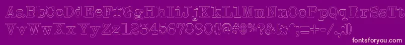 NeobulletinOutline Font – Pink Fonts on Purple Background