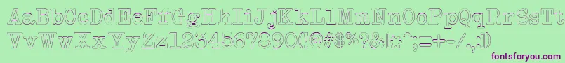 NeobulletinOutline Font – Purple Fonts on Green Background
