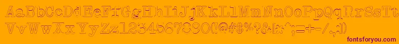 NeobulletinOutline Font – Purple Fonts on Orange Background