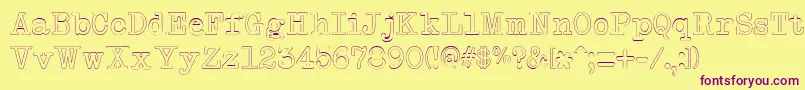NeobulletinOutline Font – Purple Fonts on Yellow Background
