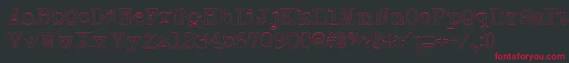 NeobulletinOutline Font – Red Fonts on Black Background