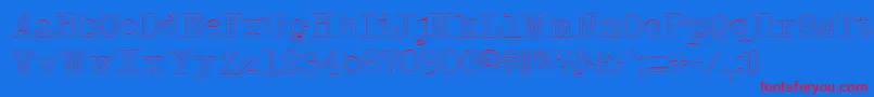 NeobulletinOutline Font – Red Fonts on Blue Background