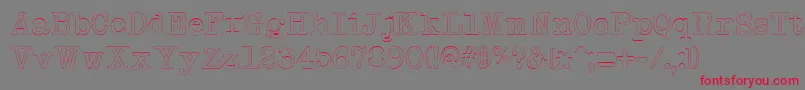 フォントNeobulletinOutline – 赤い文字の灰色の背景