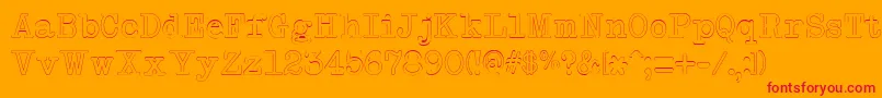 NeobulletinOutline Font – Red Fonts on Orange Background