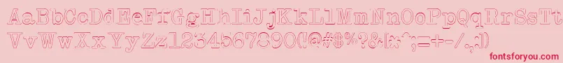 NeobulletinOutline Font – Red Fonts on Pink Background